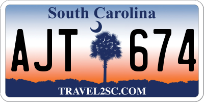 SC license plate AJT674