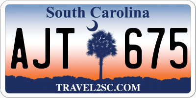 SC license plate AJT675