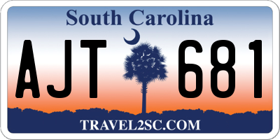 SC license plate AJT681