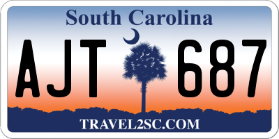 SC license plate AJT687