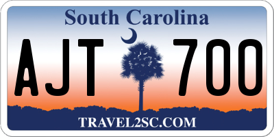 SC license plate AJT700