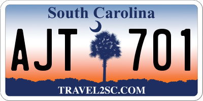SC license plate AJT701
