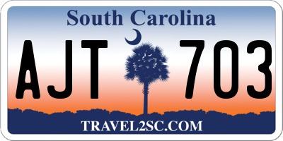 SC license plate AJT703