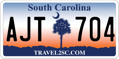 SC license plate AJT704