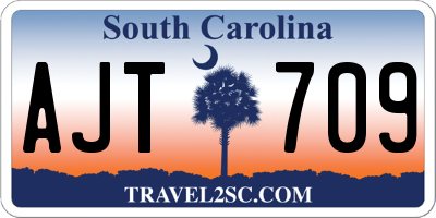 SC license plate AJT709