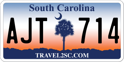 SC license plate AJT714