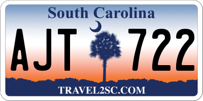SC license plate AJT722