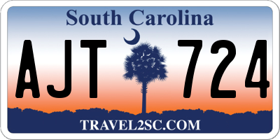SC license plate AJT724