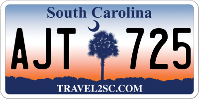 SC license plate AJT725