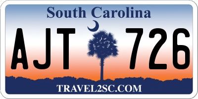 SC license plate AJT726