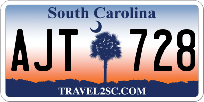 SC license plate AJT728