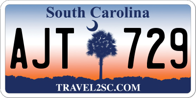 SC license plate AJT729