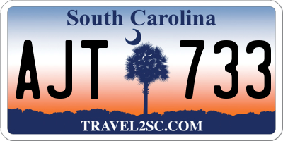 SC license plate AJT733
