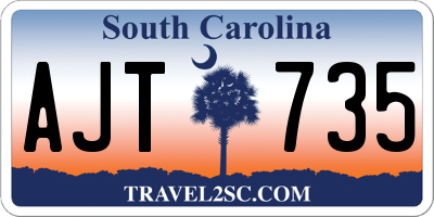 SC license plate AJT735