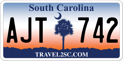 SC license plate AJT742