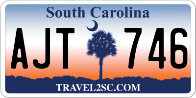 SC license plate AJT746