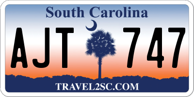 SC license plate AJT747