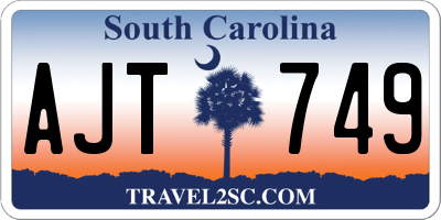 SC license plate AJT749