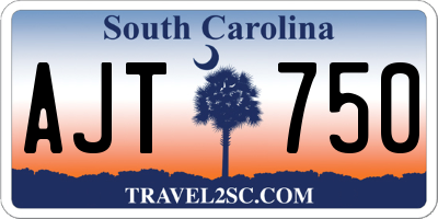 SC license plate AJT750