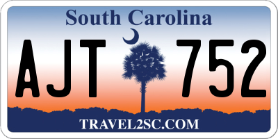 SC license plate AJT752