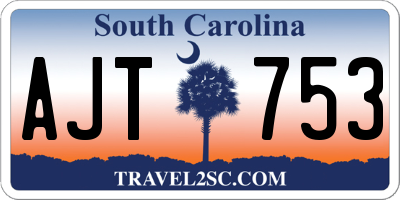 SC license plate AJT753