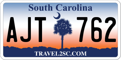 SC license plate AJT762