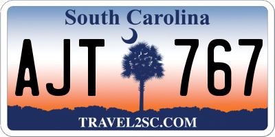 SC license plate AJT767