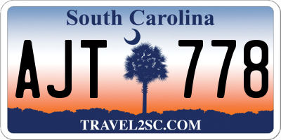SC license plate AJT778