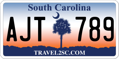 SC license plate AJT789