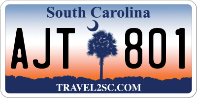 SC license plate AJT801