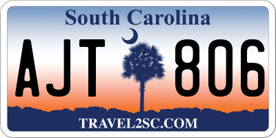 SC license plate AJT806