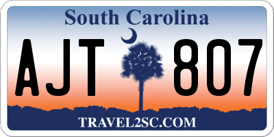 SC license plate AJT807