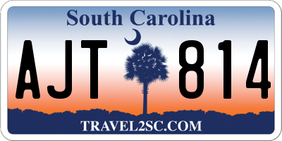 SC license plate AJT814