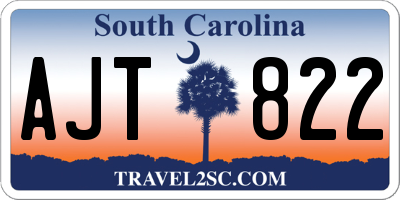 SC license plate AJT822