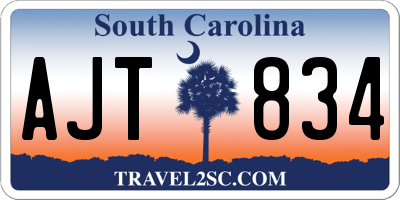 SC license plate AJT834
