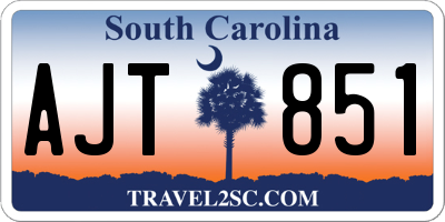 SC license plate AJT851