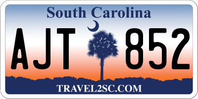 SC license plate AJT852