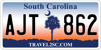 SC license plate AJT862