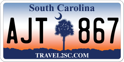 SC license plate AJT867
