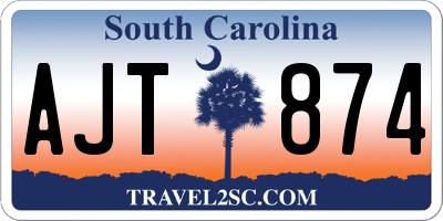 SC license plate AJT874