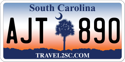 SC license plate AJT890