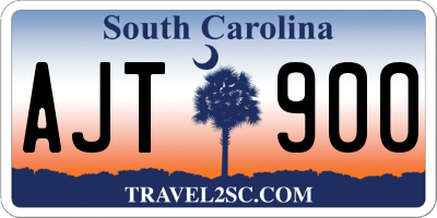 SC license plate AJT900