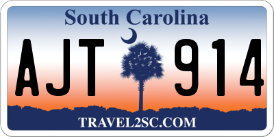 SC license plate AJT914