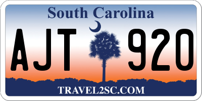 SC license plate AJT920