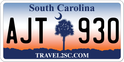 SC license plate AJT930