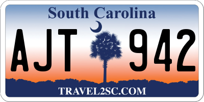SC license plate AJT942