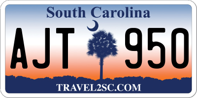 SC license plate AJT950