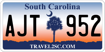 SC license plate AJT952