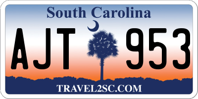 SC license plate AJT953