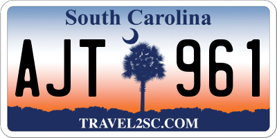 SC license plate AJT961